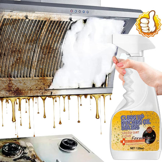 120ml Kitchen Degreaser Spray, Antibacterial Lemon Cleaner, Quick Grease Removal, 99.9% Sterilization, No Residue, Gentle on Hands