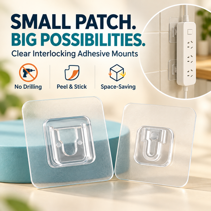 Self-Adhesive Snap Fasteners | No Drill, Easy Install Home Organizer for Remotes & Power Strips