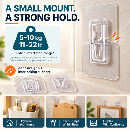 Self-Adhesive Snap Fasteners | No Drill, Easy Install Home Organizer for Remotes & Power Strips