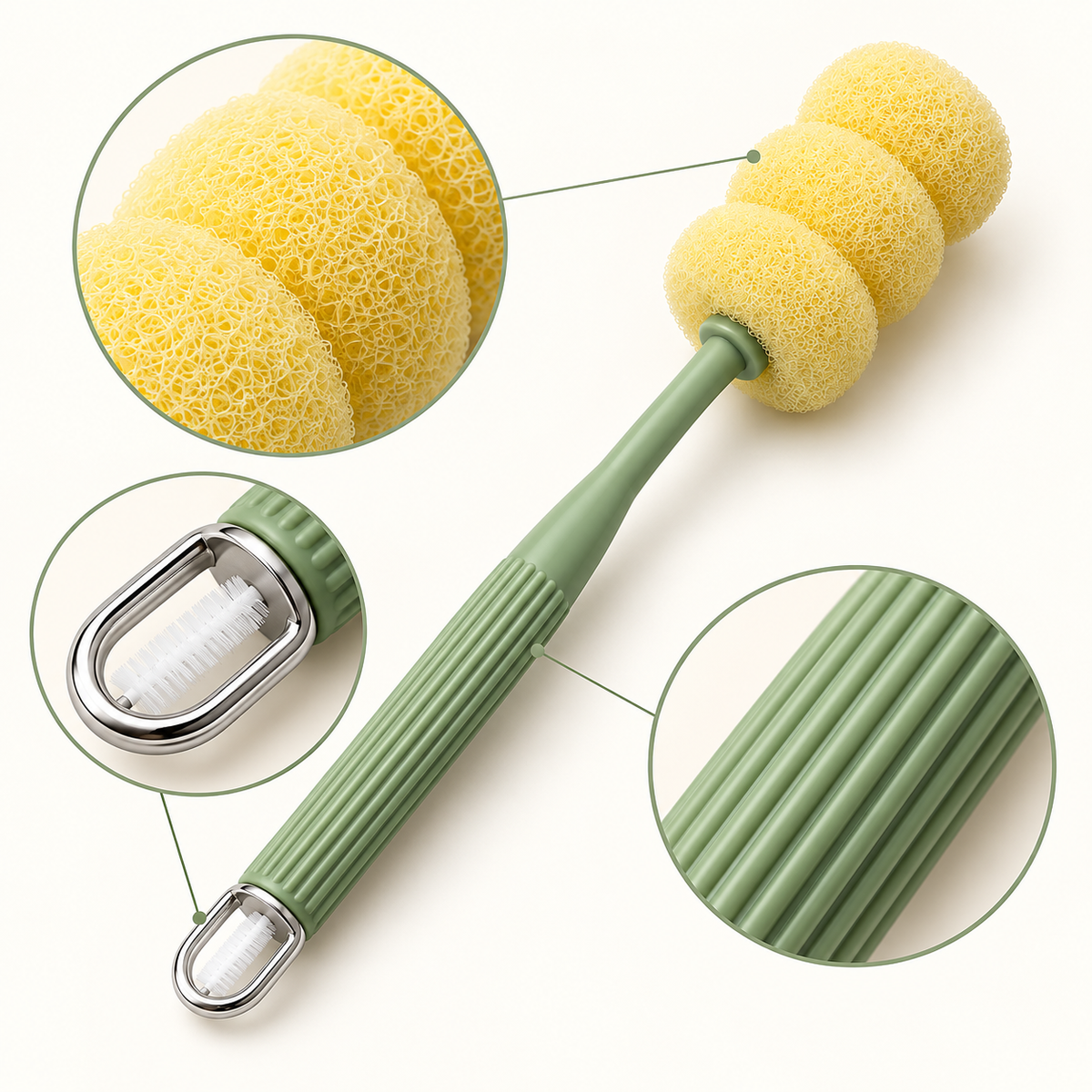 Multifunctional Deep Cup & Glass Cleaning Brush