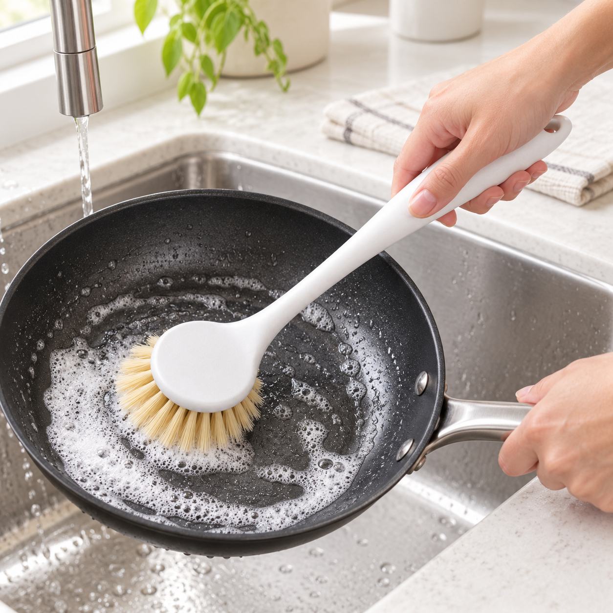 Long-Handle Pot and Dish Cleaning Brush
