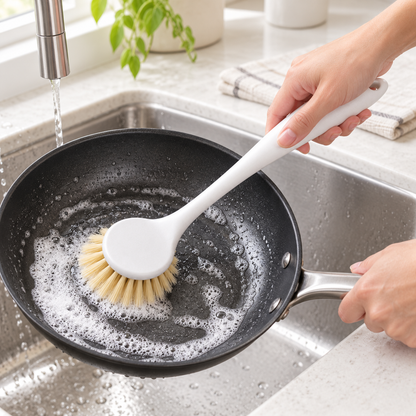 Long-Handle Pot and Dish Cleaning Brush