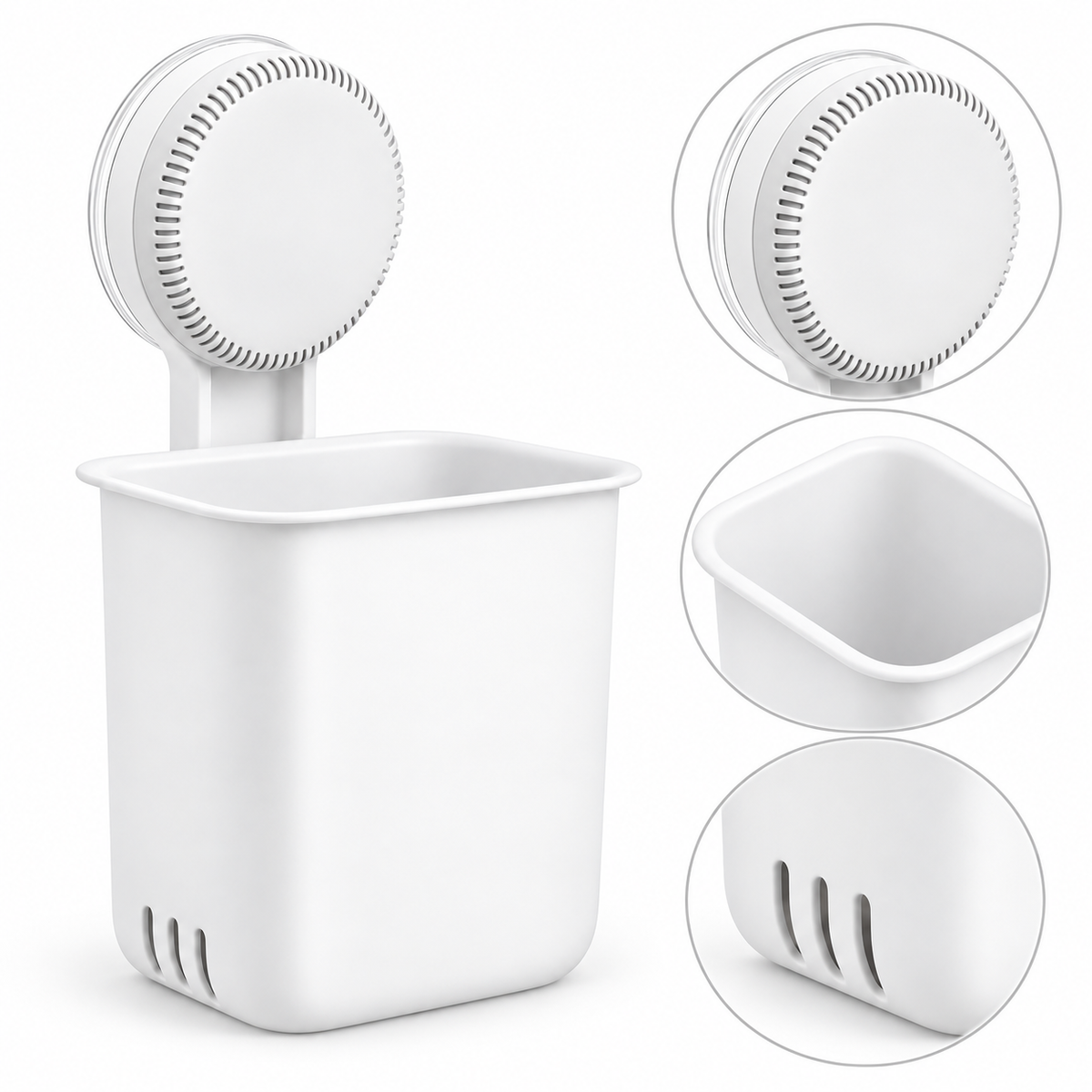 Suction-Mounted Wall Storage Organizer