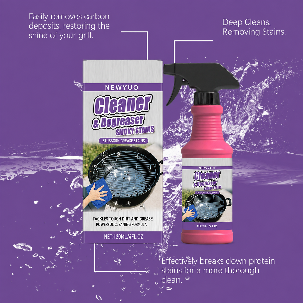 Powerful Grill Degreaser Spray for Tough Grease & Grime